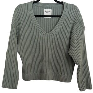 Abercrombie & Fitch Sage Green Heavyweight Ribbed Sweater